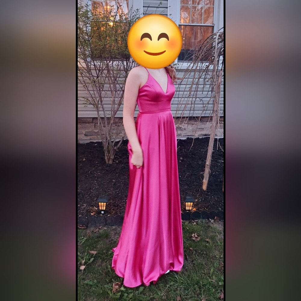 Elegant Pink Satin Gown
